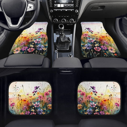 Wild Flower Meadow Car Mats  - Set of 2 or 4 Car Floor Mats Car Accessories