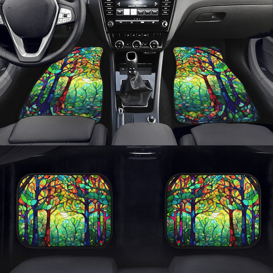 Dark Stained Glass Car Mats - Set of 2 or 4 Car Floor Mats Car Accessories