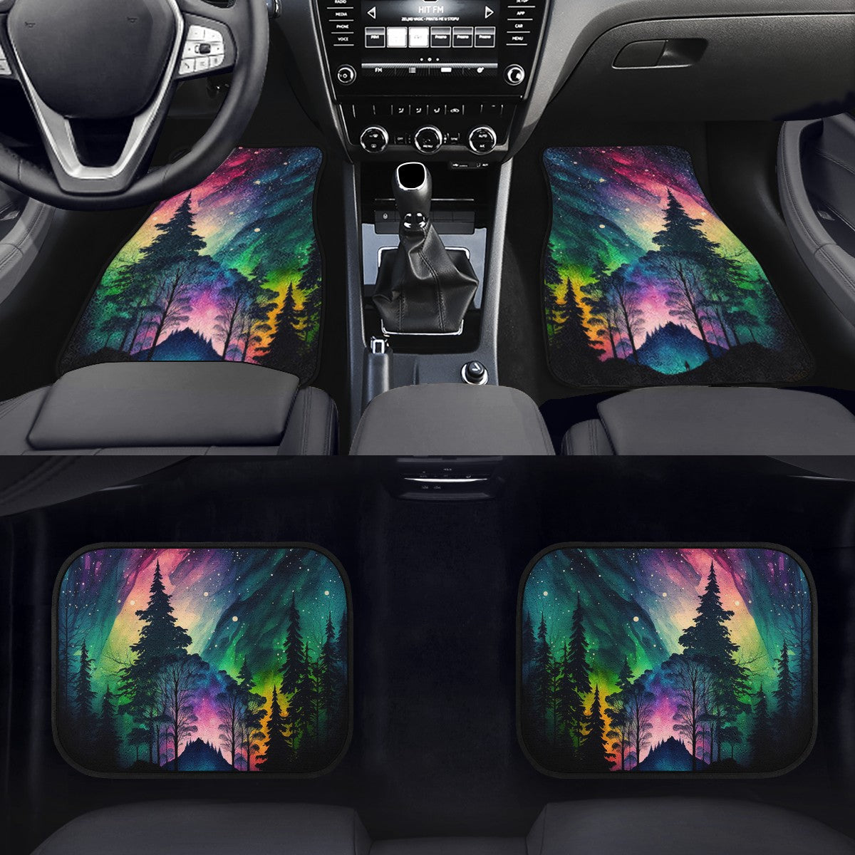 Northern Lights 10 Car Mats  - Set of 2 or 4 Car Floor Mats Car Accessories