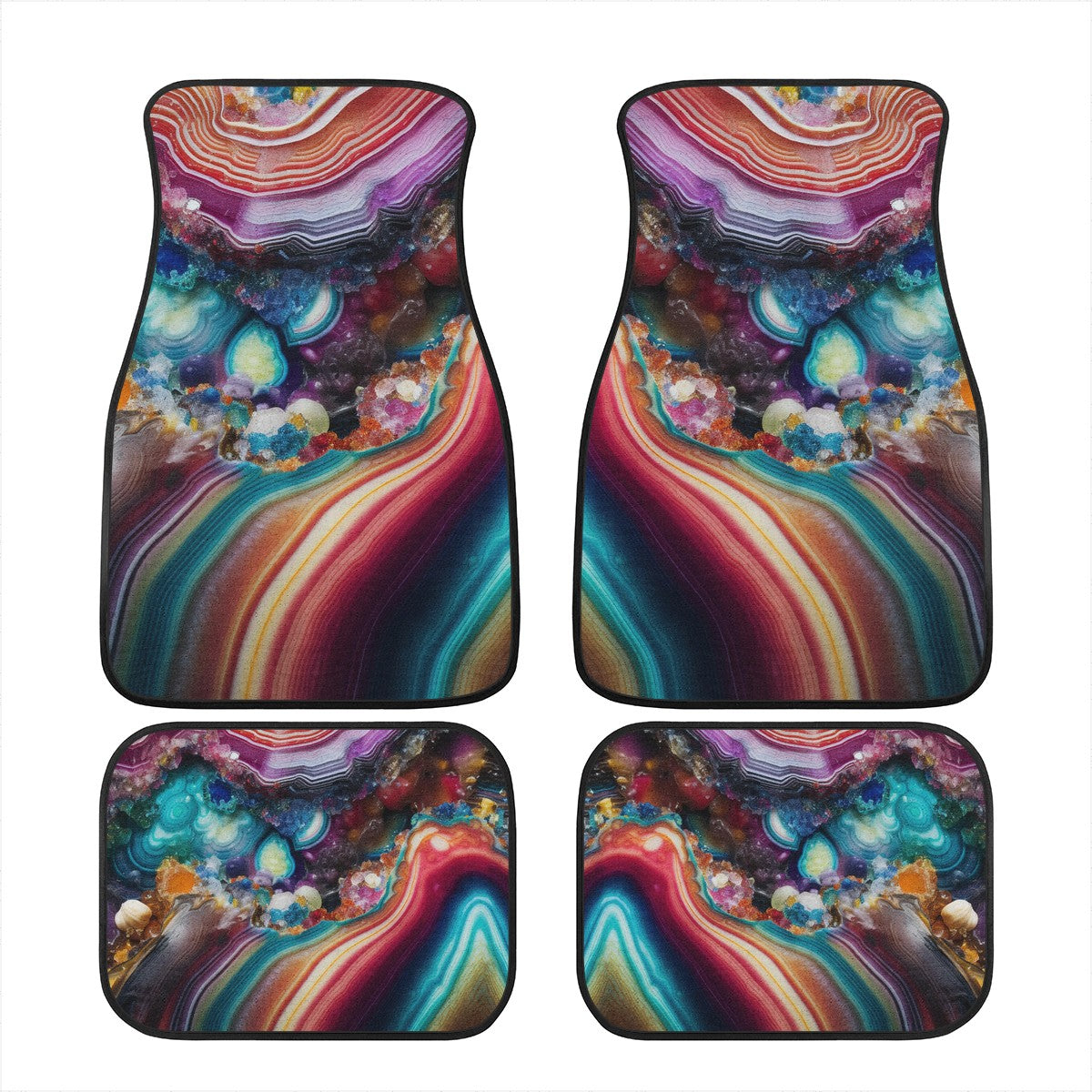 Cracked Geode Car Mats - Set of 2 or 4 Car Floor Mats Car Accessories