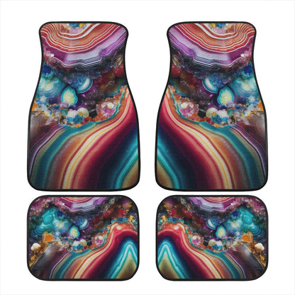 Cracked Geode Car Mats - Set of 2 or 4 Car Floor Mats Car Accessories