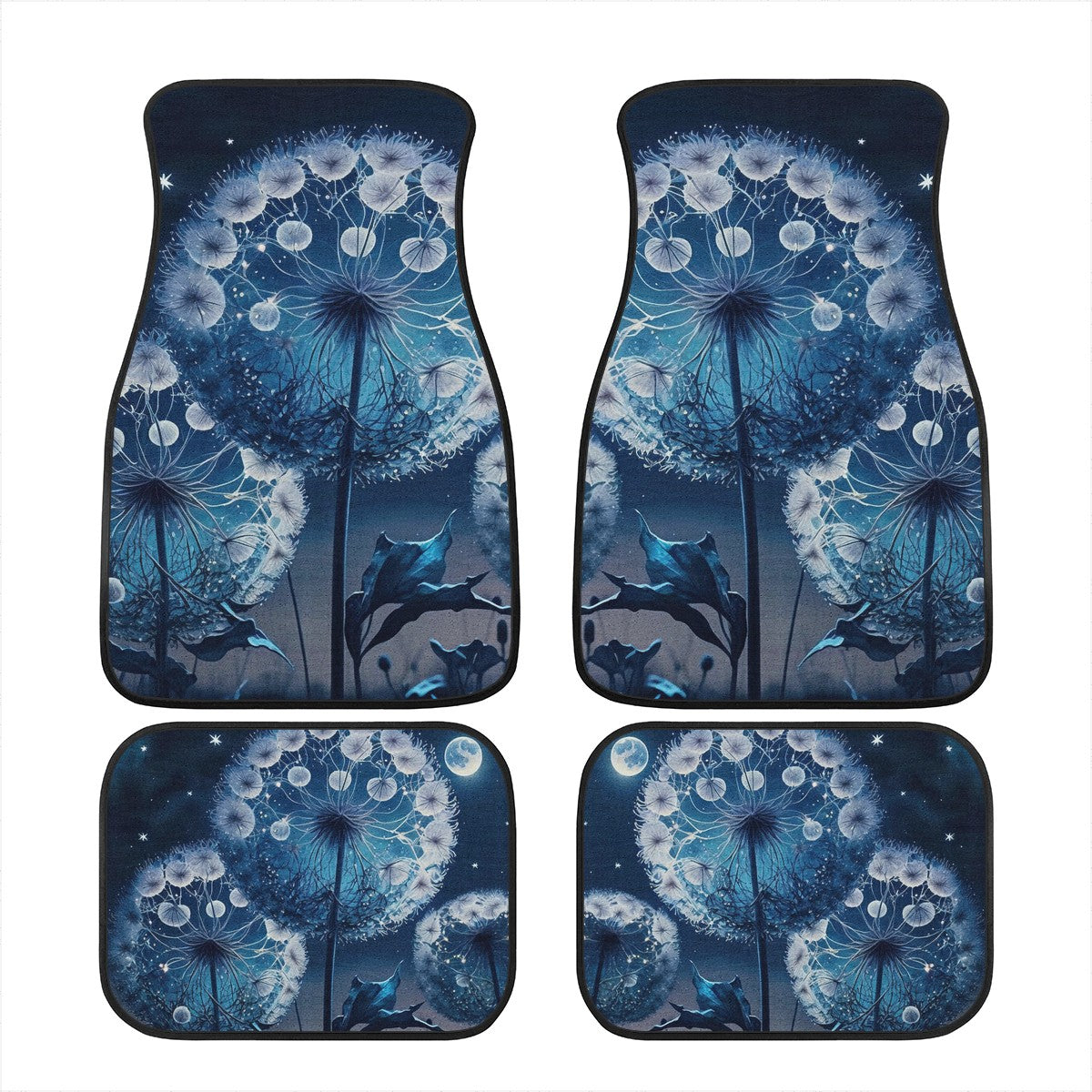 Blue Dandelion Car Mats - Set of 2 or 4 Car Floor Mats Car Accessories