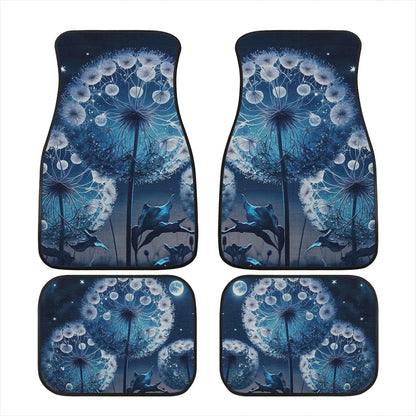 Blue Dandelion Car Mats - Set of 2 or 4 Car Floor Mats Car Accessories