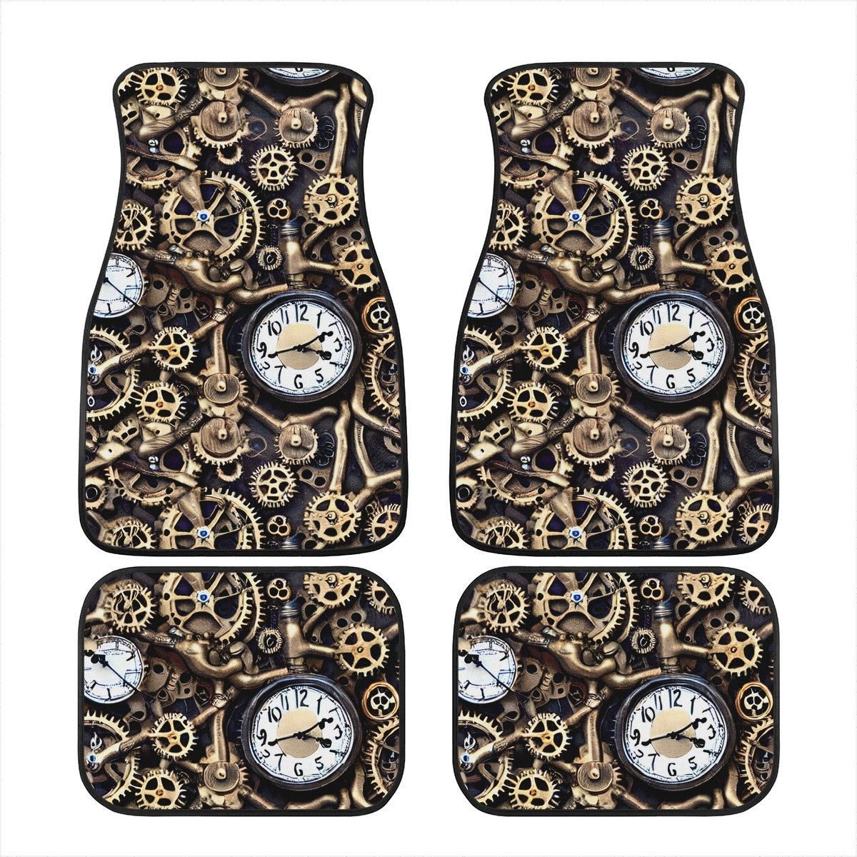 Cogs and Clocks Car Mats Car - Set of 2 or 4 Car Floor Mats Car Accessories