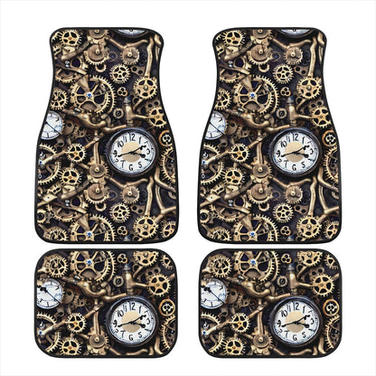 Cogs and Clocks Car Mats Car - Set of 2 or 4 Car Floor Mats Car Accessories