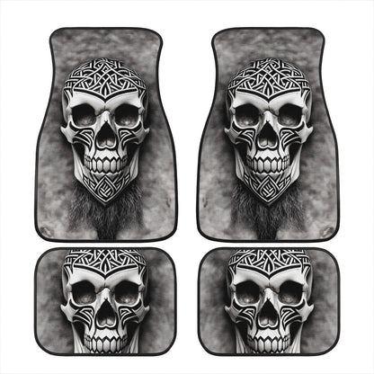 Viking Carved Skull Car Mats - Set of 2 or 4 Car Floor Mats Car Accessories