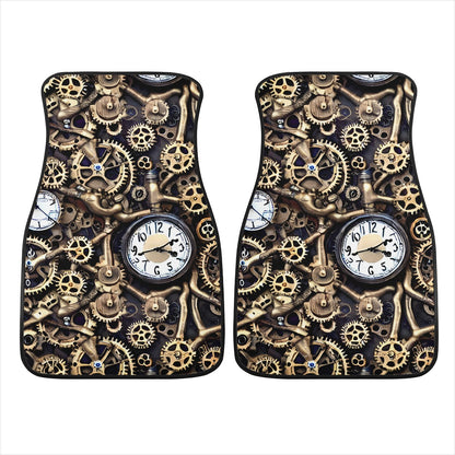 Cogs and Clocks Car Mats Car - Set of 2 or 4 Car Floor Mats Car Accessories