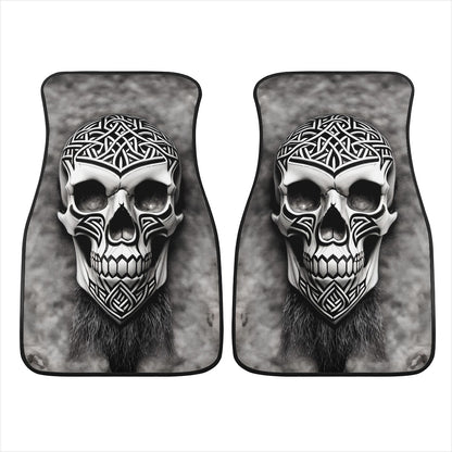 Viking Carved Skull Car Mats - Set of 2 or 4 Car Floor Mats Car Accessories