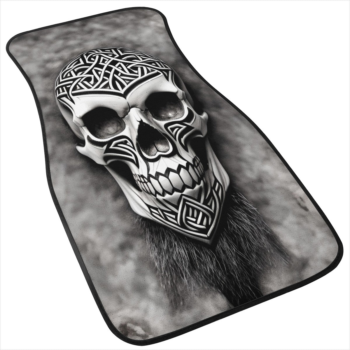 Viking Carved Skull Car Mats - Set of 2 or 4 Car Floor Mats Car Accessories