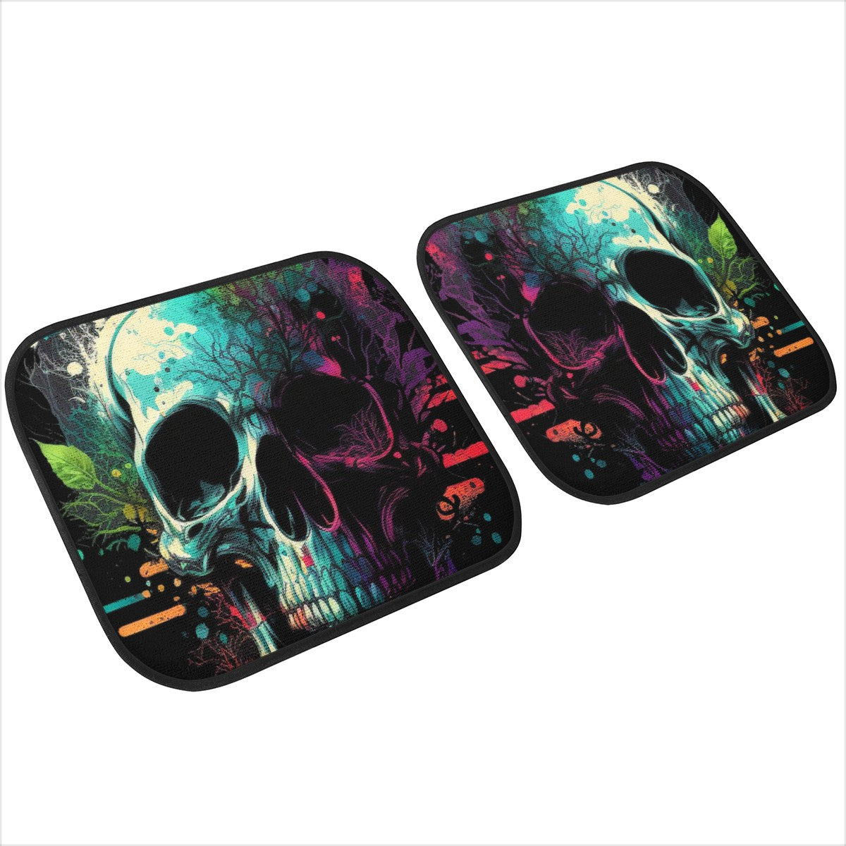 Paint Skull Blue Car Mats - Set of 2 or 4 Car Floor Mats Car Accessories