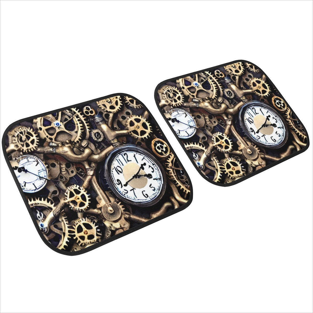 Cogs and Clocks Car Mats Car - Set of 2 or 4 Car Floor Mats Car Accessories