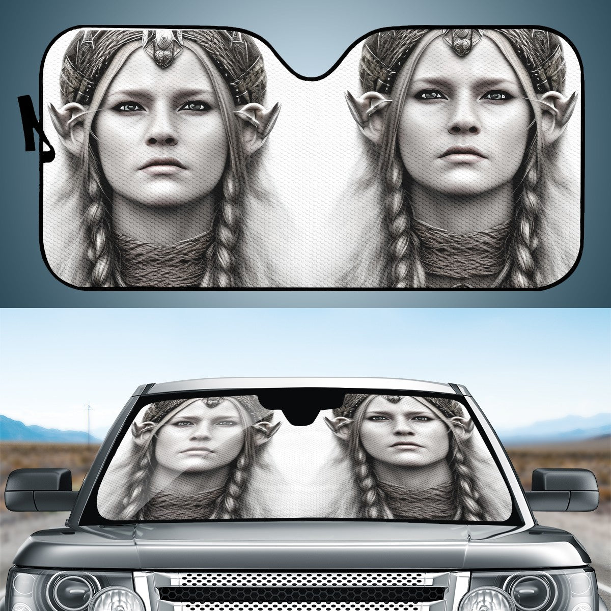 Viking Shieldmaiden Auto Sun Shade - Car Shade for Vehicle Windscreen Shield Sun Covers