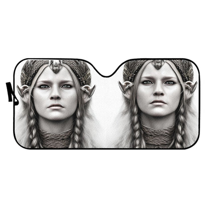 Viking Shieldmaiden Auto Sun Shade - Car Shade for Vehicle Windscreen Shield Sun Covers