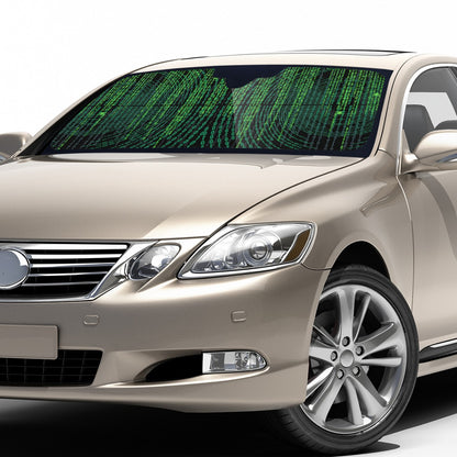 Binary Code Auto Sun Shade - Car Shade for Vehicle Windscreen Shield Sun Covers